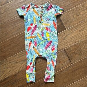Posh Peanut Surfboard Print Kids One Piece